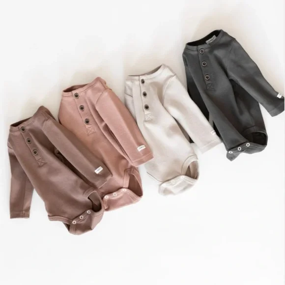 Organic Ribbed Kids Matching Set - Neutral Tones - Picture 1 of 8